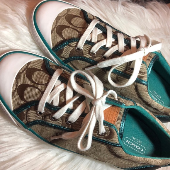teal coach sneakers